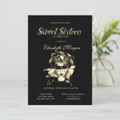 Invitation Masque d'argent Black Sweet 16 (Debout devant)