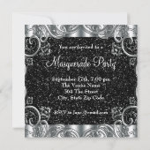 Invitation Masque d'argent noir Soirée masquée (Dos)