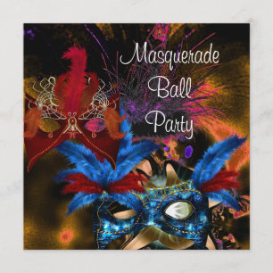 Invitation Masque de bal masqué Coloré Abstrait