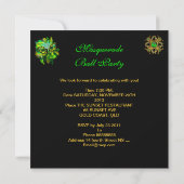 Invitation Masque de bal masqué Lime Vert Masques Noirs (Dos)