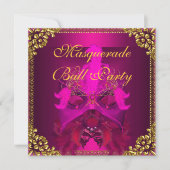 Invitation Masque de bal masqué Masks Or Rose Profond Or (Devant)