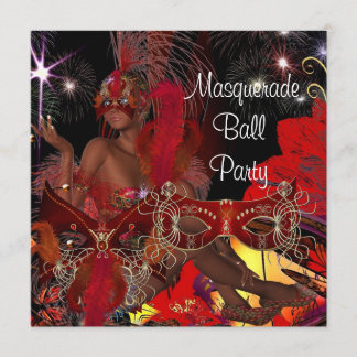 Invitation Masque de bal masqué Party Masque Noir Rouge Showg