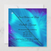 Invitation Masque de bal masqué Sweet 16 Violet Bleu sarcelle (Dos)