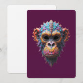 Invitation Masque de chimpanzé orné (Devant / Derrière)
