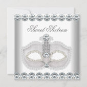 Invitation Masque de diamants blancs doux 16 Sweets sixteens (Devant)