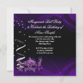 Invitation Masque de fête masquée araignée violet gothique (Dos)