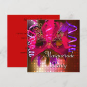Invitation Masque de fête masquée Mardi Gras Carnaval (Devant / Derrière)