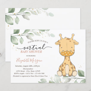 Invitation Masque de girafe nouveau-né Shower Virtuel