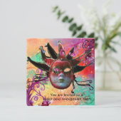 Invitation MASQUE DE JESTER ROUGE NOIR, Champagne de la Masqu (Debout devant)