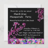 Invitation MASQUE DE JESTER ROUGE NOIR, Fête Mascarade Ice Me (Dos)