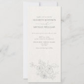 Invitation Masque de mariage floral gris à l'aquarelle (Dos)