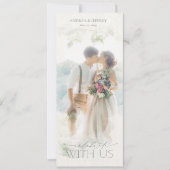 Invitation Masque de mariage floral gris à l'aquarelle (Devant)