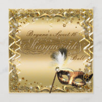 Masque de mascarade doré Élégant Bal Fête d'annive