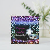 Invitation Masque de masquerade de lueur de arc-en-ciel Fête (Debout devant)