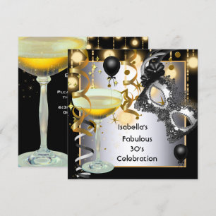 Invitation Masque de masquerade fabuleux masque argent lumièr