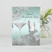 Invitation Masque de menthe d'argent et dentelle de bijoux (Debout devant)