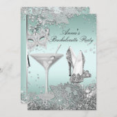 Invitation Masque de menthe d'argent et dentelle de bijoux (Devant / Derrière)