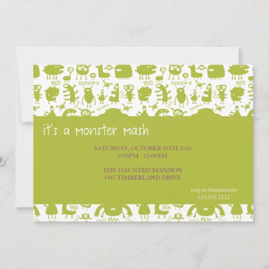 Invitation masque de monstres {halloween party invitation} (Devant)