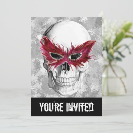 Invitation Masque de plumes (Debout devant)