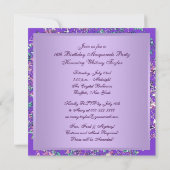 Invitation Masque de plumes Purple Sweet 16 Masquerade Party (Dos)