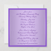 Invitation Masque de plumes Purple Sweet 16 Masquerade Party (Dos)