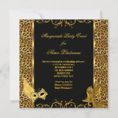 Invitation Masque de soirée Léopard doré Chaussure à talon ha (Dos)