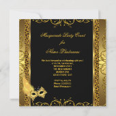 Invitation Masque de soirée or noir léopard doré (Dos)