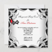 Invitation Masque de soirée Rouge Argent Noir (Dos)