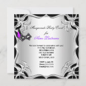 Invitation Masque de soirée Violet Argent Noir (Dos)