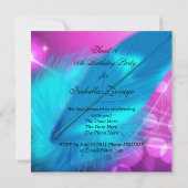 Invitation Masque de Sweet 16 Rose Violet Bleu Vert Masquerad (Dos)