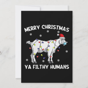 Invitation Masque de visage de chèvre de Noël joyeux pour fem