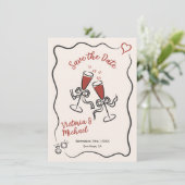 Invitation Masque dessinée à la main Enregistrer le Mariage d (Debout devant)