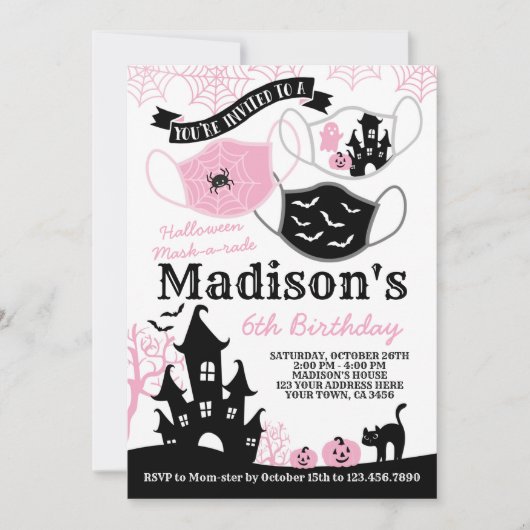 Invitation Masque d'Halloween (Devant)