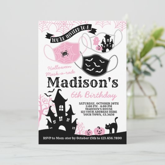 Invitation Masque d'Halloween (Debout devant)