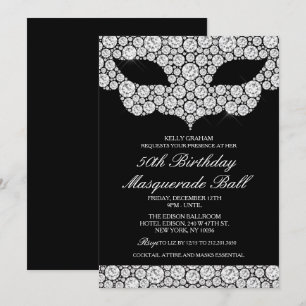 Invitation Masque Diamant Anniversaire TOUT ÂGE