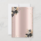 Invitation Masque Diamants Rose noir Rose Or Sweet 16 (Dos)