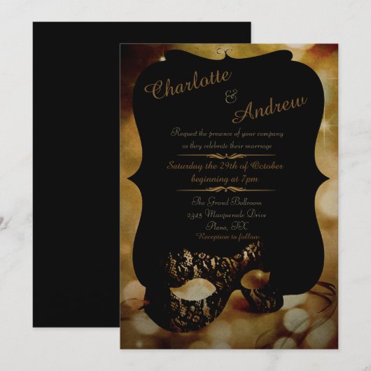 Invitation Masque d'or (Devant / Derrière)