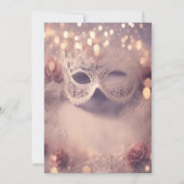 Invitation Masque en dentelle blanche Roses Quinceañera (Dos)