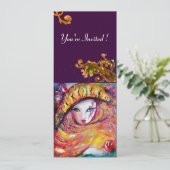 Invitation MASQUE EN JAUNE, FÊTE DE MARDI GRAS noir violet ro (Debout devant)