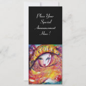 Invitation MASQUE EN JAUNE, FÊTE DE MARDI GRAS noir violet ro (Dos)