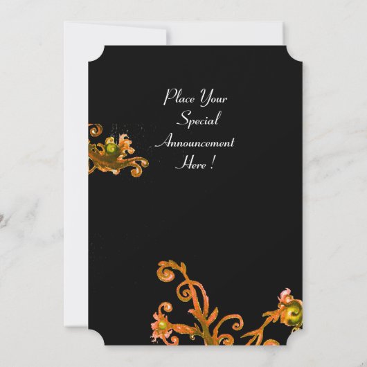 Invitation MASQUE EN JAUNE, FÊTE DE MARDI GRAS violet rouge v (Dos)