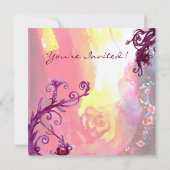 Invitation MASQUE EN JAUNE MARDI GRAS PARTY Vibrant Gold Red (Dos)