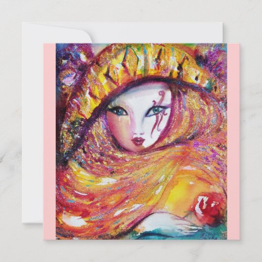 Invitation MASQUE EN JAUNE Masque Mascarade Mascarade Mascara (Devant)