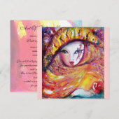 Invitation MASQUE EN JAUNE Masques de Carnaval Fête en Masque (Devant / Derrière)