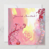 Invitation MASQUE EN JAUNE, SOIREE MARDI GRAS violet rouge po (Dos)