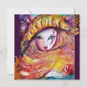 Invitation MASQUE EN JAUNE violet rouge violet brillant argen (Devant)