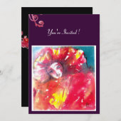 INVITATION MASQUE EN ROUGE 2 / SOIREE MARDI GRAS MASQUERADE (Devant / Derrière)