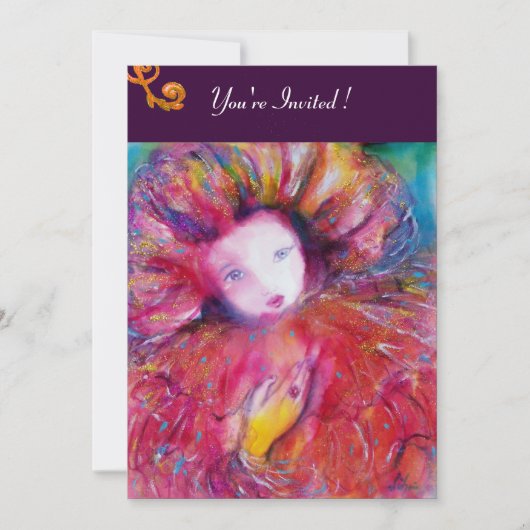 INVITATION MASQUE EN ROUGE / SOIRÉE DE MARDI GRAS COSTUMÉE (Devant)