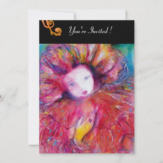 INVITATION MASQUE EN ROUGE / SOIREE DE MARDI GRAS COSTUMEE (Devant)