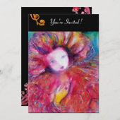 INVITATION MASQUE EN ROUGE / SOIREE DE MARDI GRAS COSTUMEE (Devant / Derrière)